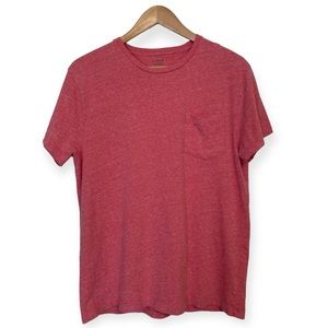 J.CREW SLIM WASHED HEATHERED LIGHT RED /SALMON CASUAL POCKET TEE SIZE L